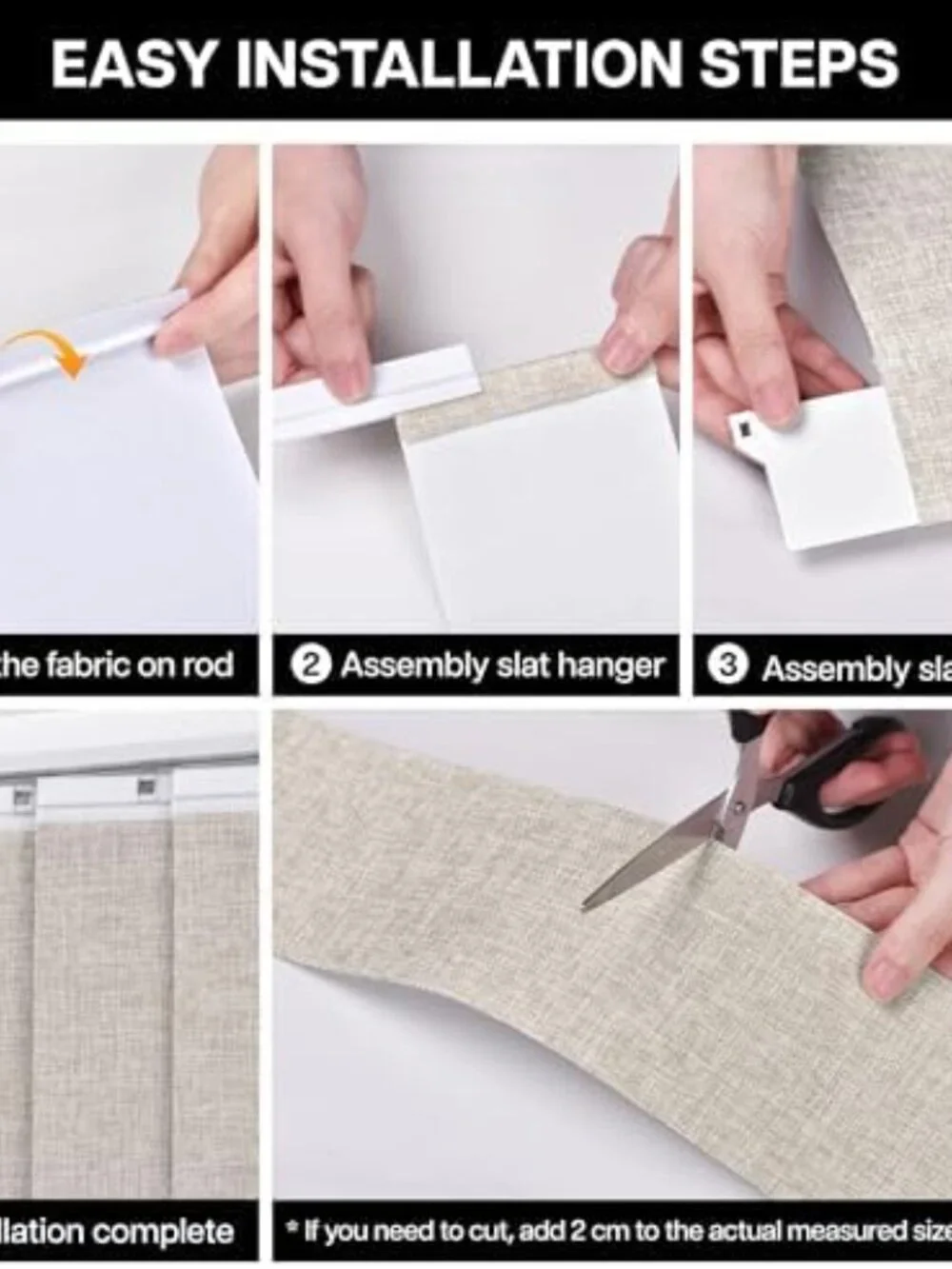 Room Darkening Vertical Blinds Replacement Slats – 25 Pack, Grey